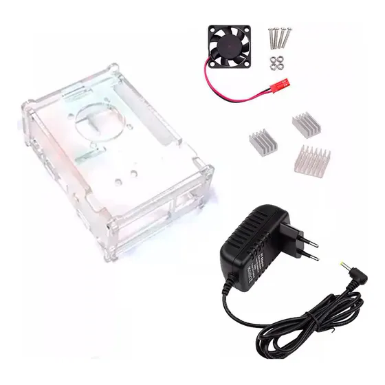 Case P/ Orange Pi Pc + Fonte, Cooler E Dissipadores De Calor