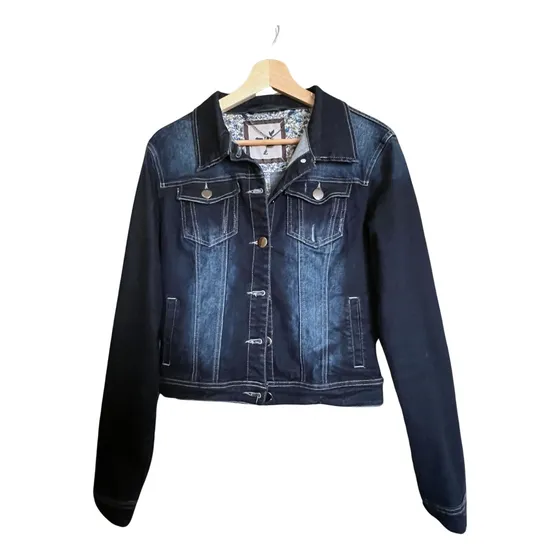 Chaqueta De Mezclilla / Denim / Talla L / Azul Acero