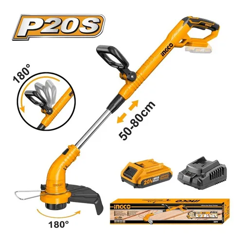 Bordeadora 20v C 1 Bat Y Cargador Ingco Cgtli20301 - Smf Color Anaranjado