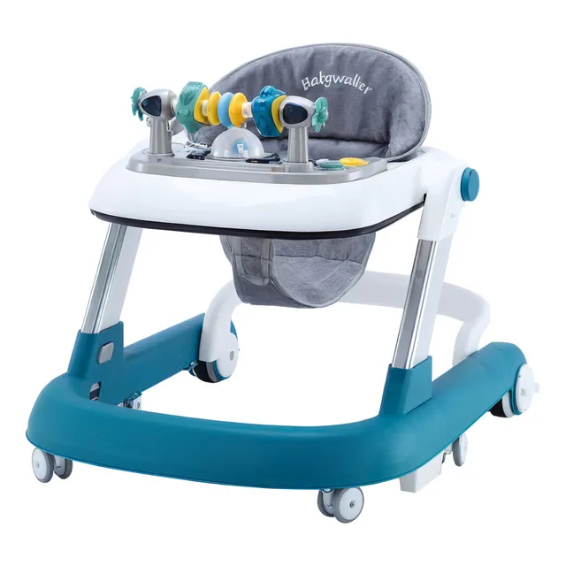 Andadera Bebe Infantil Andador Musical Con Luces Con Tapete Color Celeste Leforge