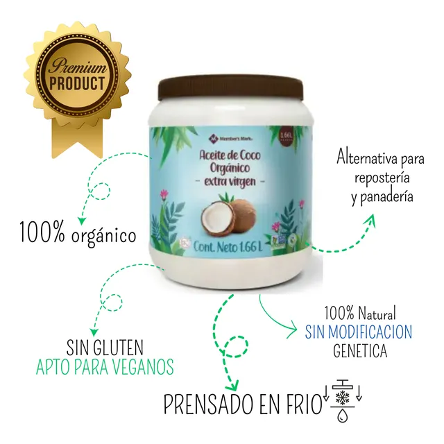 Aceite De Coco Orgánico Extra Virgen Member's Mark