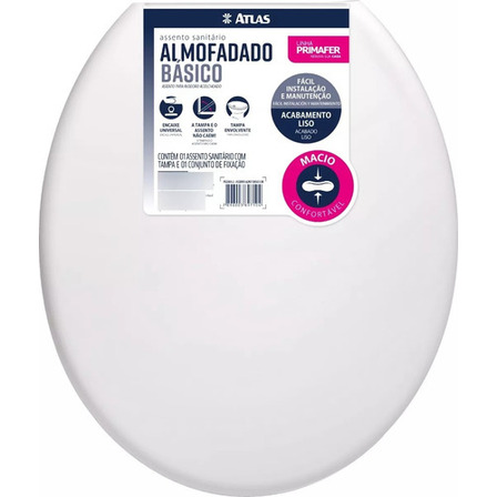 Assento Sanitário Almofadado Básico Branco Atlas Assento Sanitário Almofadado Básico Branco Atlas