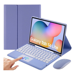 Para Galaxy Tab S6 Lite 10.4 Roxo Capa,teclado,mouse +caneta Para Galaxy Tab S6 Lite 10.4 Roxo Capa,teclado,mouse +caneta