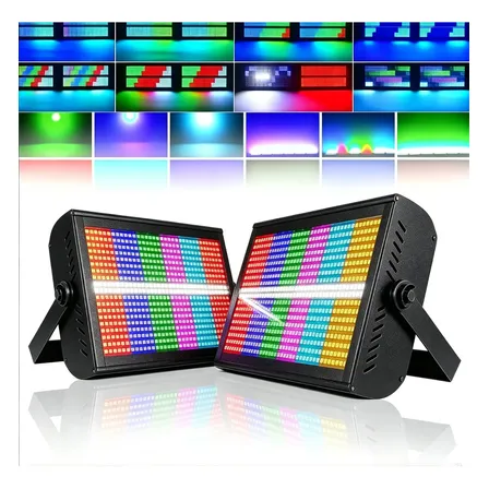 Kit 02 Strobo Atomic 1000w Led Blinder Rgbw Dmx Dj Festa 127/220v