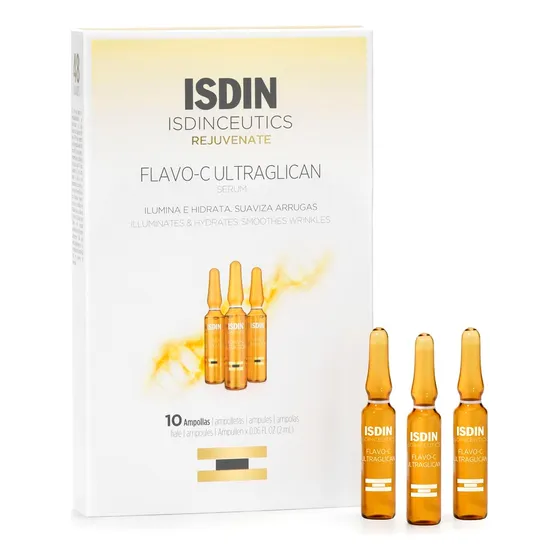 Ampollas Isdin Flavo-c Ultraglican Serum Antiage 10unidades Todo Tipo De Piel Día