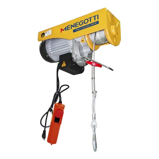 Guincho Talha Elétrica 300/600kg Elevação Até 12m Menegotti Cor Amarela 220V