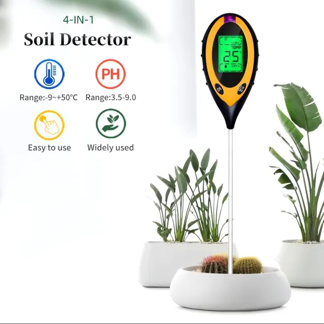 Medidor Suelos 4 En 1 Humedad Luz Ph Temperatura Higrometro