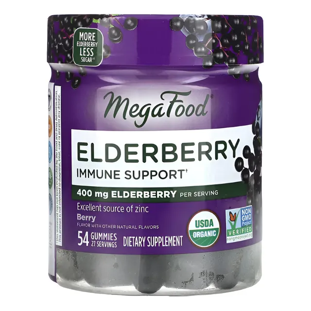 Megafood Refuerzo Inmune Baya De Sauco 400mg 54pza Sabor Bayas