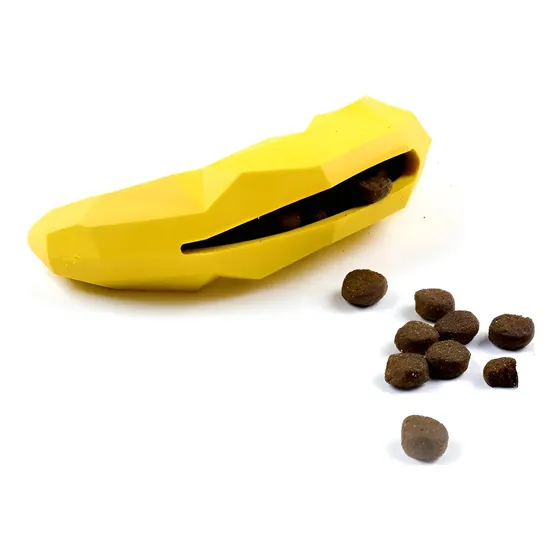 Brinquedo Pet Interativo Recheável Cachorro Pera Geométrica Cor Banana