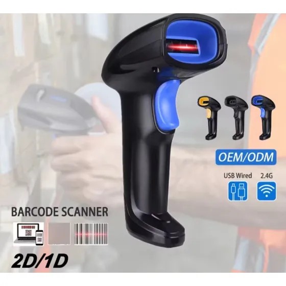 Escaner Laser Lector Codigo Barras 2d Qr Inalambrico 2.4 Ghz