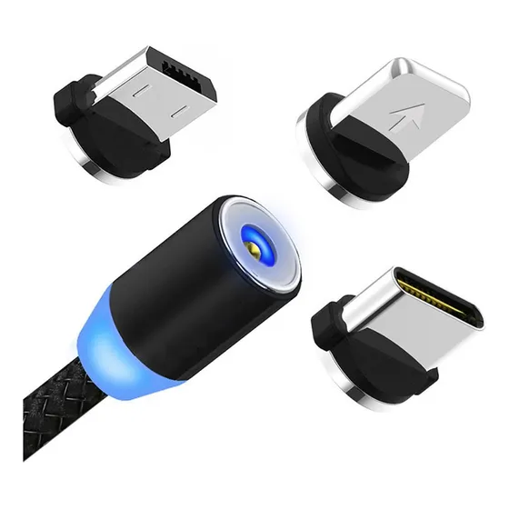 Cable Magnetico De Carga 3 Puntas Intercambiables Calidad