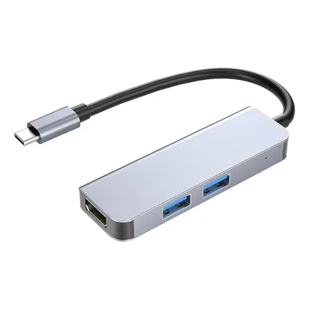 Adaptador Hub Tipo C 3 En 1 (hdmi, 2 Usb 3.0) 4k