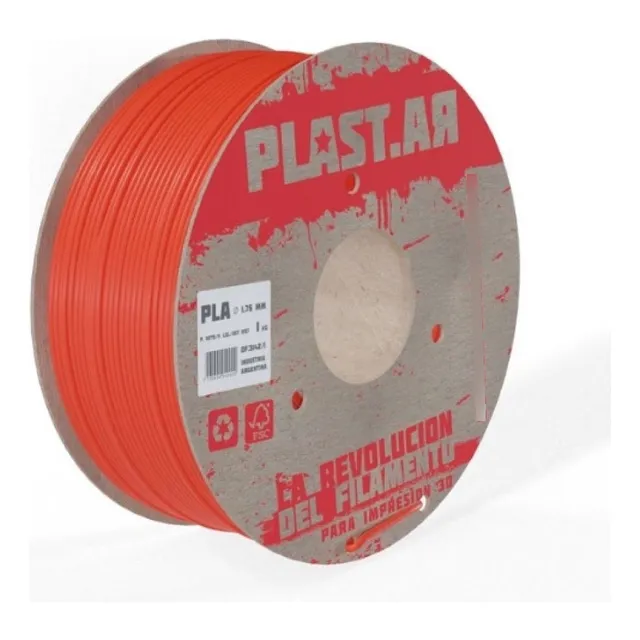 Filamento Impresora 3d Plastar Pla 1,75mm 1 Kg Color Naranja