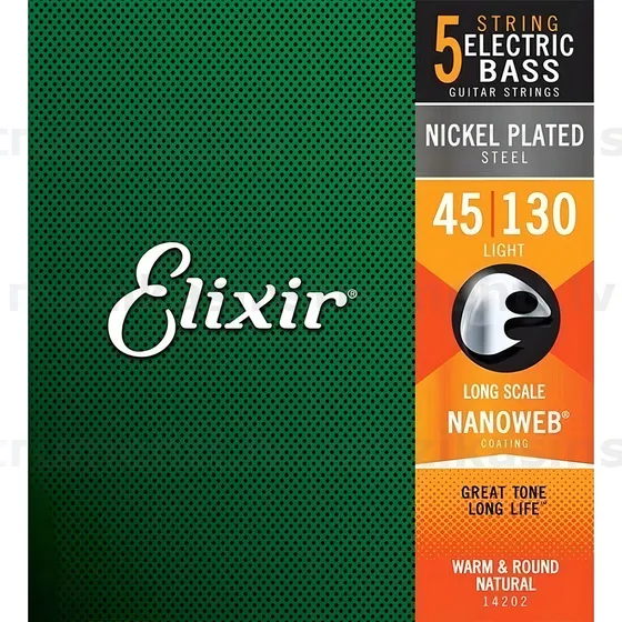 Jogo Cordas Baixo 045 Elixir Light Long Scale Usa 14202