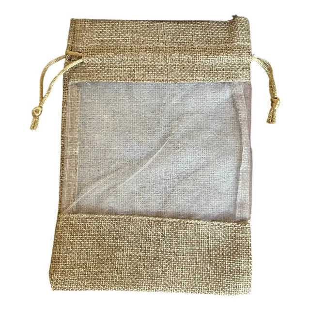 Bolsa Souvenir Arpillera Con Transparencia 13x18cm X10uds
