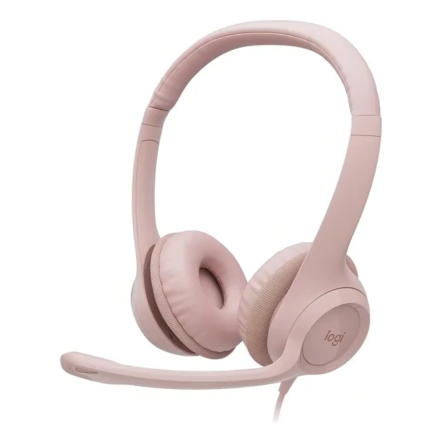 Audifono Logitech H390 Usb Con Cancelación De Ruido Color Rosa