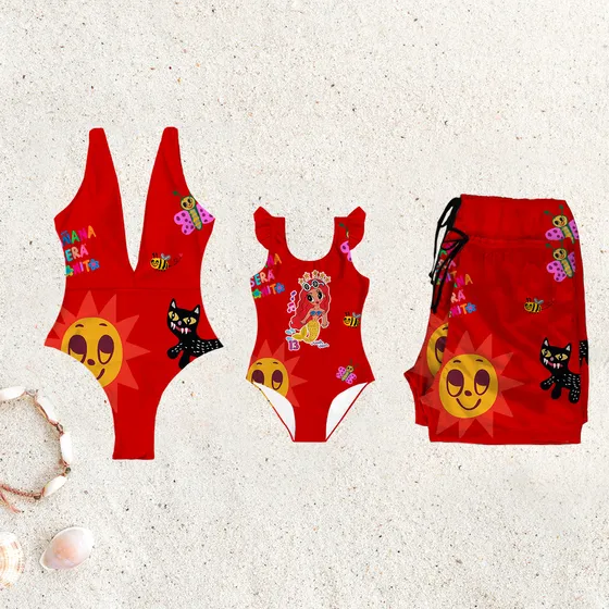 Traje De Baño Familiar Karol G 4 Piezas