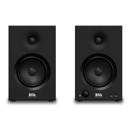 Par Parlantes Hi-fi Bluetooth Blik Bookshelf One Color Negro