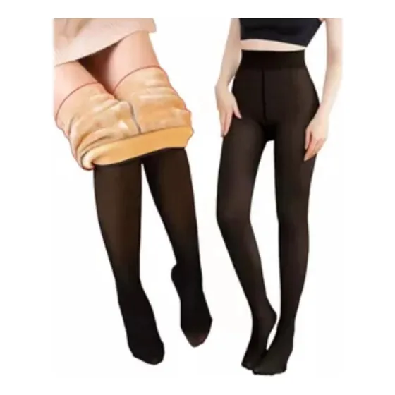 Medias Térmicas Legging Corderito Tipo Negro X2 Unidades
