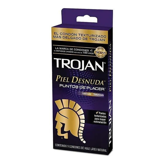 Condones Trojan Piel Desnuda Puntos De Placer 9 Condones