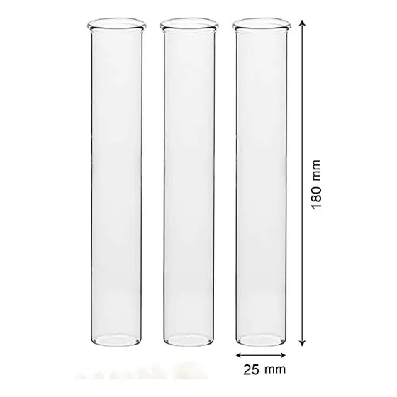 Tubo De Ensayo Fondo Plano 25x180mm Para Cultivo Boro 3.3