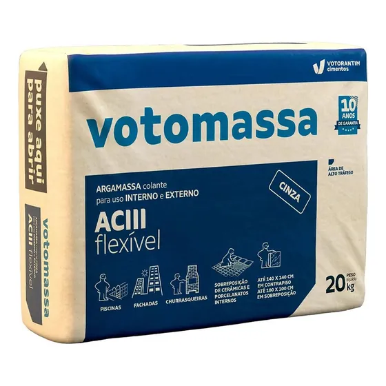 Argamassa Ac3 Votomassa Flexível Intern Extern Cinza 20kg