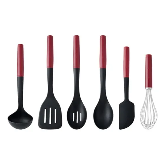 Set De Utensilios De Cocina De Nylon 6 Pzas (rojo Imperial)