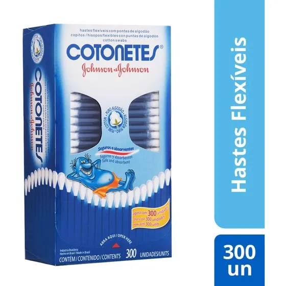 Bastoncillos Flexibles De Algodón 300 unidades Johnson & Johnson