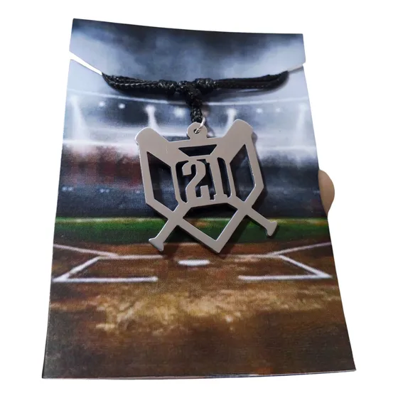 Dijes De Metal Béisbol Collar Cualquier Número.