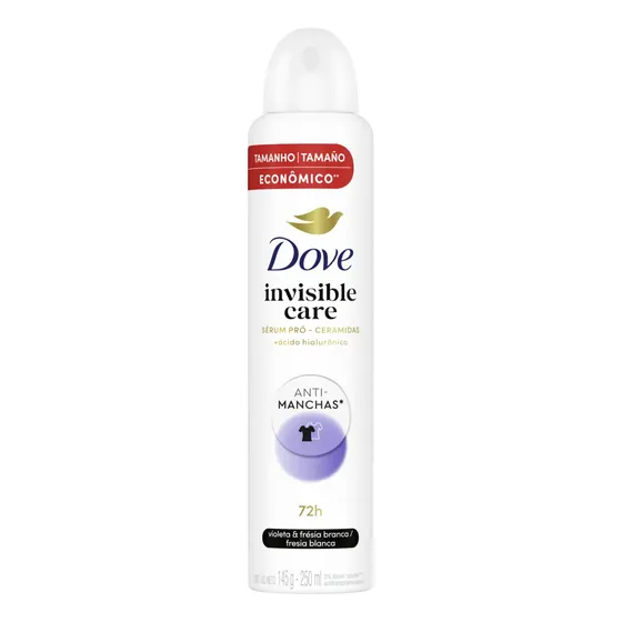 Desodorante Antitranspirante Aerossol Dove Invisible Care 250ml