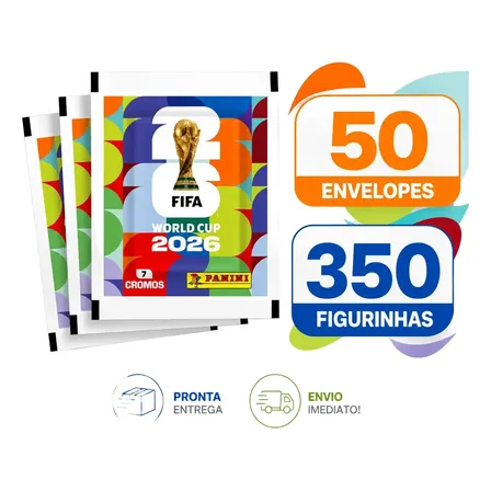 Kit 350 Figurinhas Do Álbum Copa Do Mundo 2026- 50 Envelopes