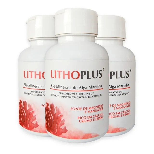 Suplemento De Bio Cálcio Bio Minerais Lithothamnium Kit 3 Un