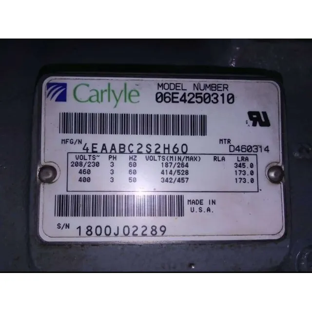 Compresor Carlyle 20 Ton Ph3 220 Volt Remanufacturado !!!