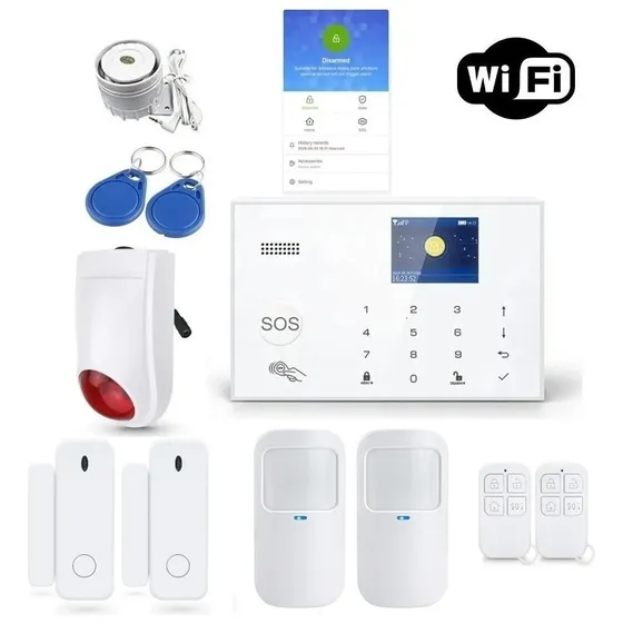 Kit Alarma Domiciliaria PST G30 Inalambrica 4 Sensores Wifi con Sirena Externa