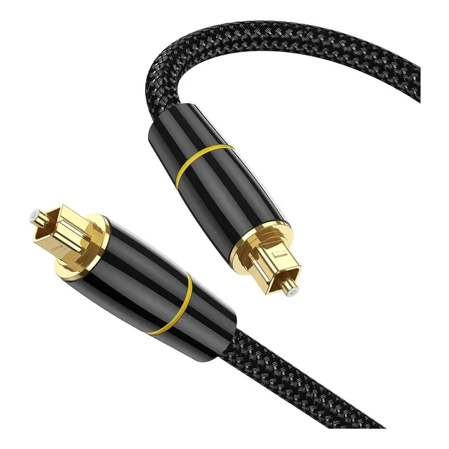 Cable Audio Digital Optico Toslink Alta Calidad Encordado 3m