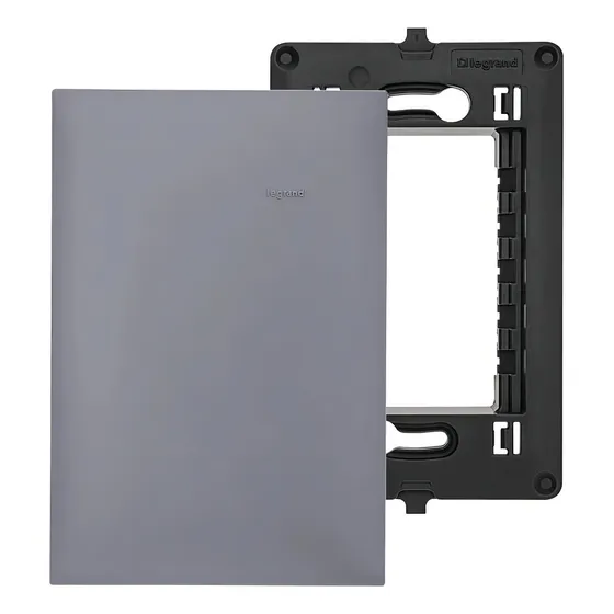 Placa Cega Espelho 4x2 Cinza Pial Plus+ Legrand Com Suporte