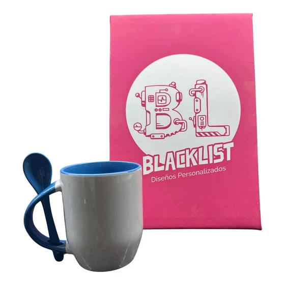 Taza Bombe Con Cuchara Personalizada - Logo - Foto - Frase
