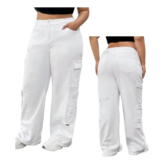 Pantalón Cargo Blanco Plus Size Talle Grande Licrado 2025/26