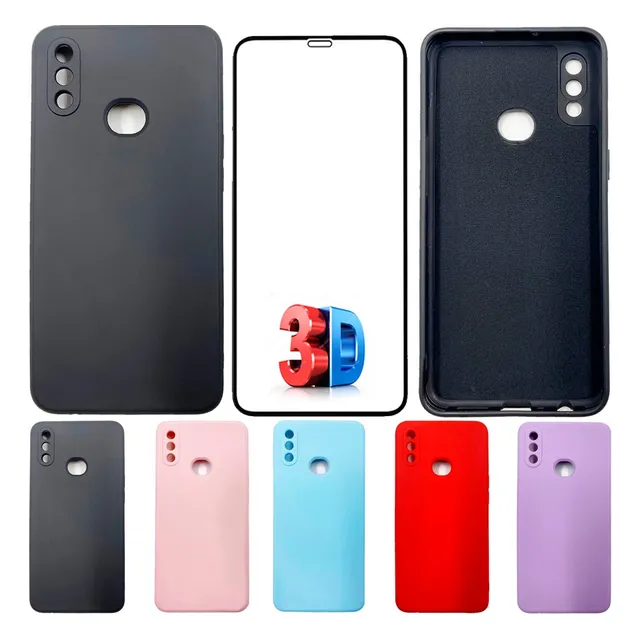 Kit Película 3d + Capa Silicone Veludo Compatível A20 A30
