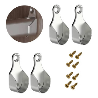 Kit 4 Suportes Laterais P/ Tubo Cabideiro Oval Guarda Roupas Kit 4 Suportes Laterais P/ Tubo Cabideiro Oval Guarda Roupas