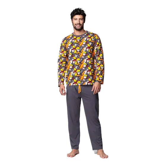 Pijama Hombre Invierno Algodón Naruto C1 Top