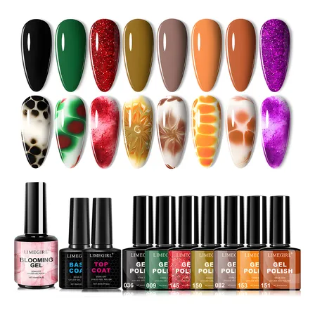 Esmalte Uv Gel Bsoon Verde Set 11 Pzs 8 Ml Semipermanente