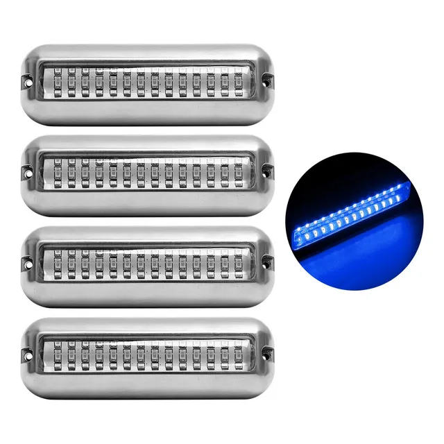 Kit 4 Luzes Subaquática 42 Led 12v Barco Lancha Iate Luz A