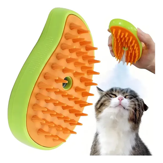 Cepillo De Vapor 3en1 Masajeador Para Mascotas Perros Gatos Color Verde Lima | Cuotas sin interés