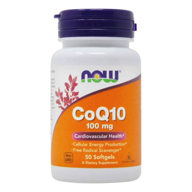 Coenzima Coenzima CoQ10 de Now Foods, 100 mg, 50 cápsulas blandas, en Brasil, sabor sin sabor