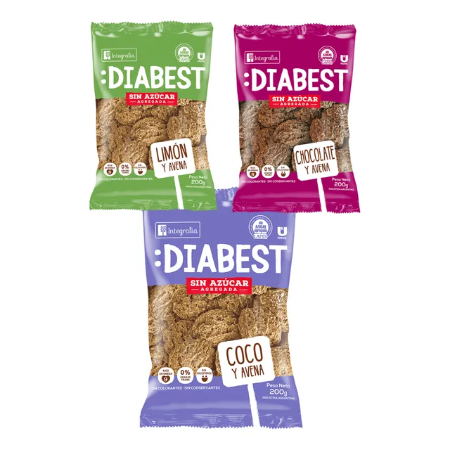 Pack X 8 Galletitas Diabest S/azucar Integralia *a Eleccion*