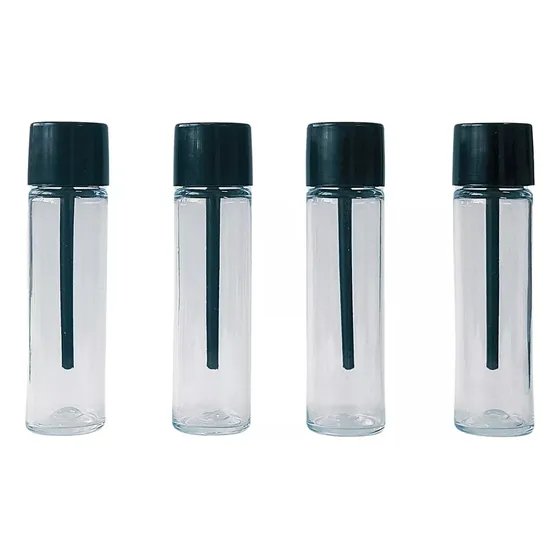 10 Flaconetes Frasco Decants Pet De 4ml Com Tampa Rosca E Demonstrador Preto