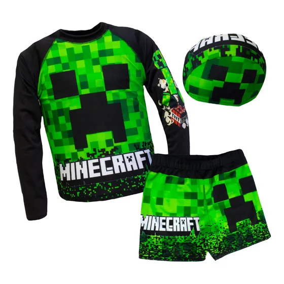 Traje De Baño De Minecraft Creeper Para Niños