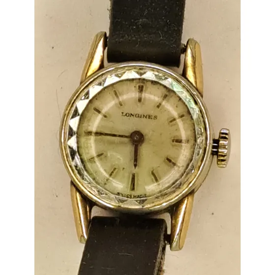 Antiguo Reloj De Mujer Longines Para Reparacion Negro Blanco Blanco