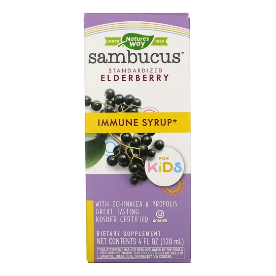 Suplemento Nature's Way Sambucus Para Niños De 120 Ml A Base